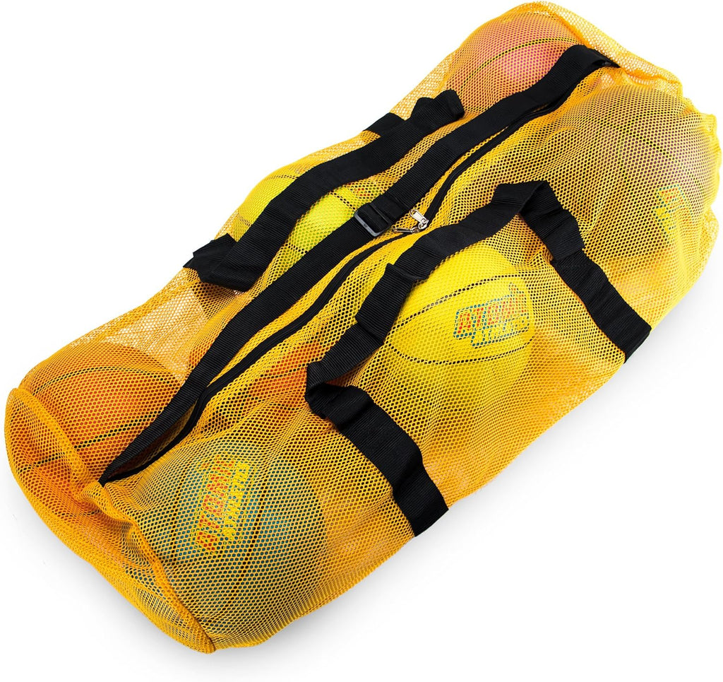 39" Mesh Sports Ball Bag with Adjustable Shoulder Strap, Oversize Duffle - Great for Carrying Gym Equipment, Jerseys, & Laundry
