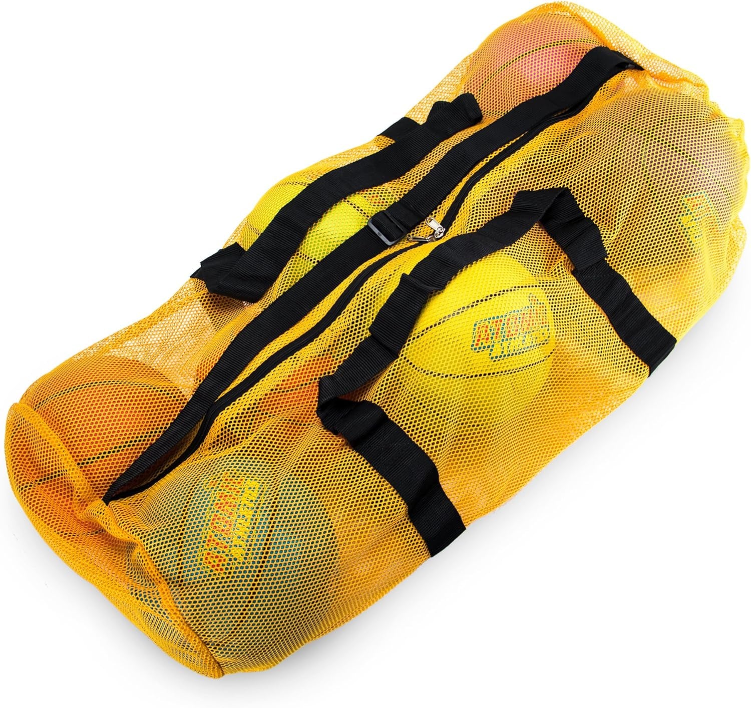 39" Mesh Sports Ball Bag with Adjustable Shoulder Strap, Oversize Duffle - Great for Carrying Gym Equipment, Jerseys, & Laundry