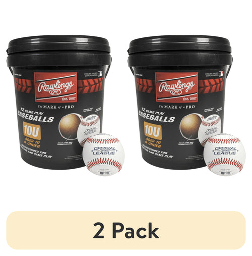 (24 Pack)  | Official League CROLB Practice Youth Baseballs | Youth/10U | Bucket | 12 Count