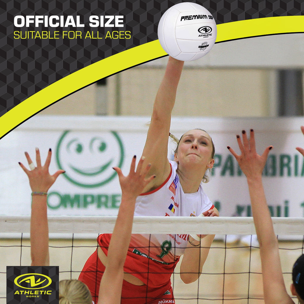 Size 5 Premium Soft Volleyball, White