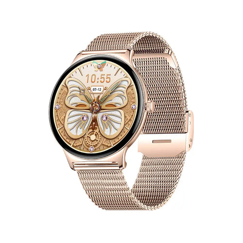 Aetow Premium Smartwatch for Women, 1.43” AMOLED 466×466 Display, Bluetooth Calling, 7.9Mm Ultra-Thin Metal Design, Always-On Display, 100+ Sports Modes, Heart Rate, Spo2, Sleep & Cycle Tracking, Running