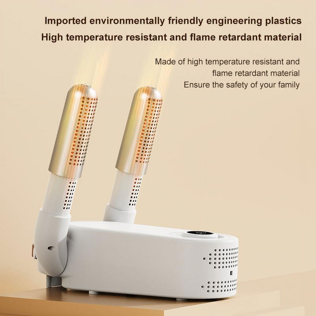 Portable Electric Shoes Boots Dryer Warmer Adjustable Foldable Rack, White