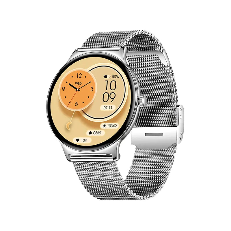 Aetow Premium Smartwatch for Women, 1.43” AMOLED 466×466 Display, Bluetooth Calling, 7.9Mm Ultra-Thin Metal Design, Always-On Display, 100+ Sports Modes, Heart Rate, Spo2, Sleep & Cycle Tracking, Running