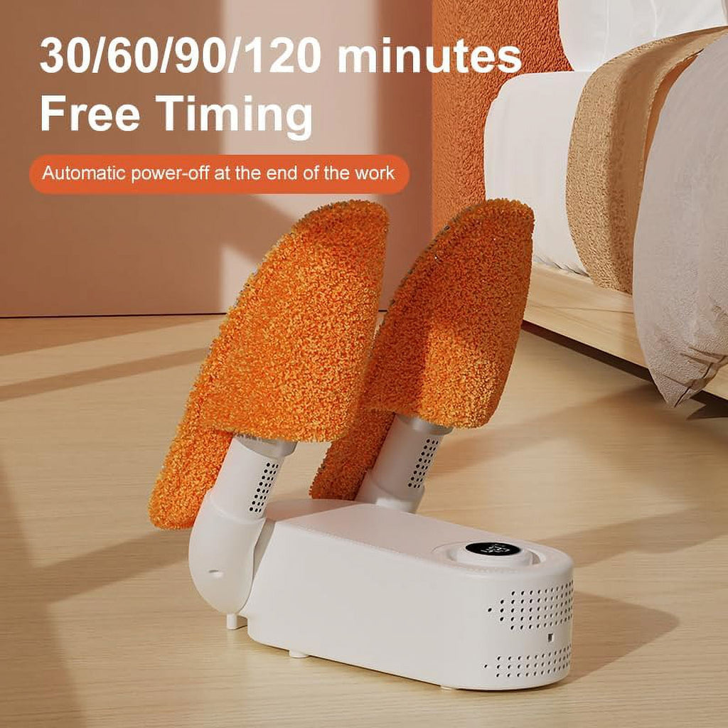 Portable Electric Shoes Boots Dryer Warmer Adjustable Foldable Rack, White
