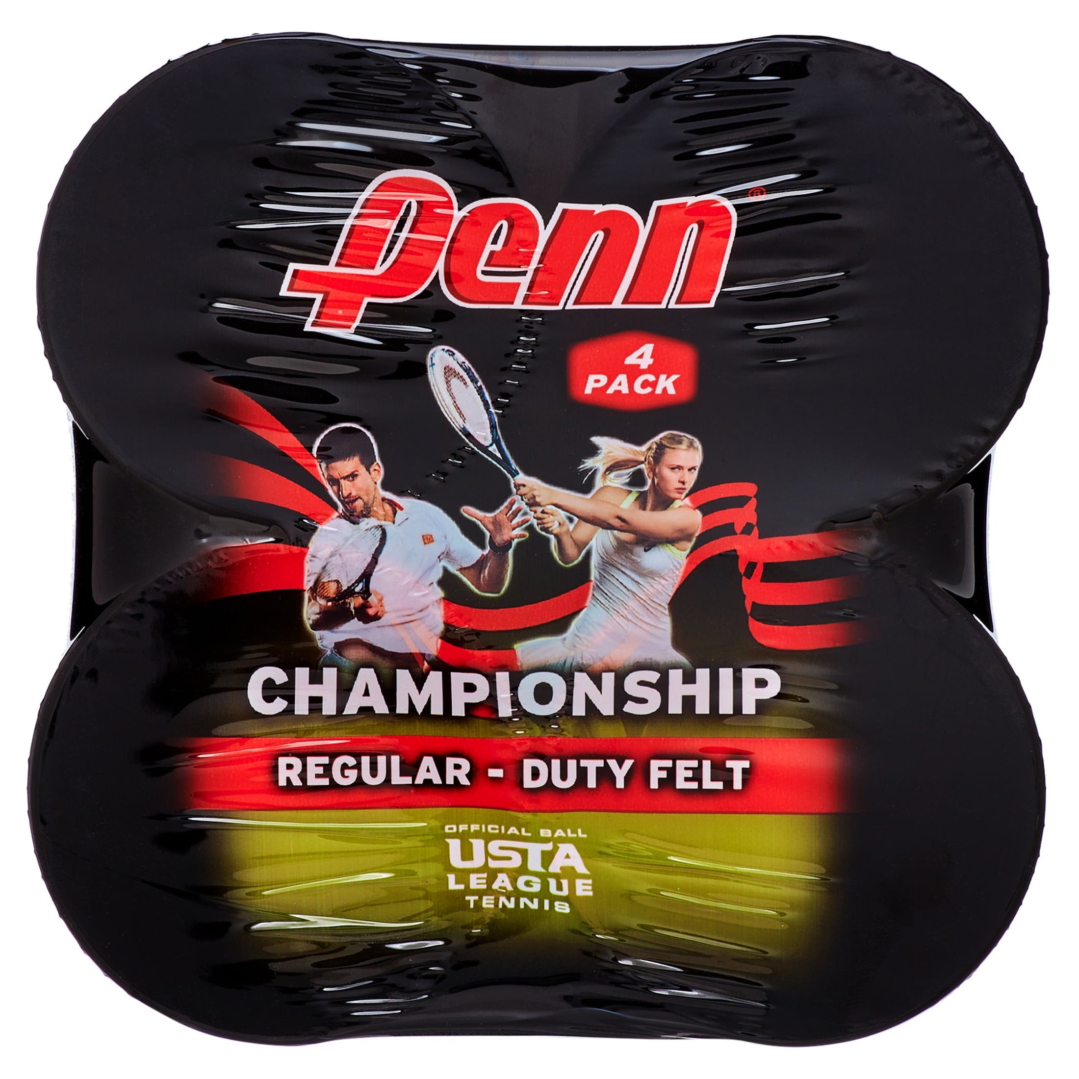 Championship Regular Duty Tennis Balls - 4 Pack (Shrink Wrapped)