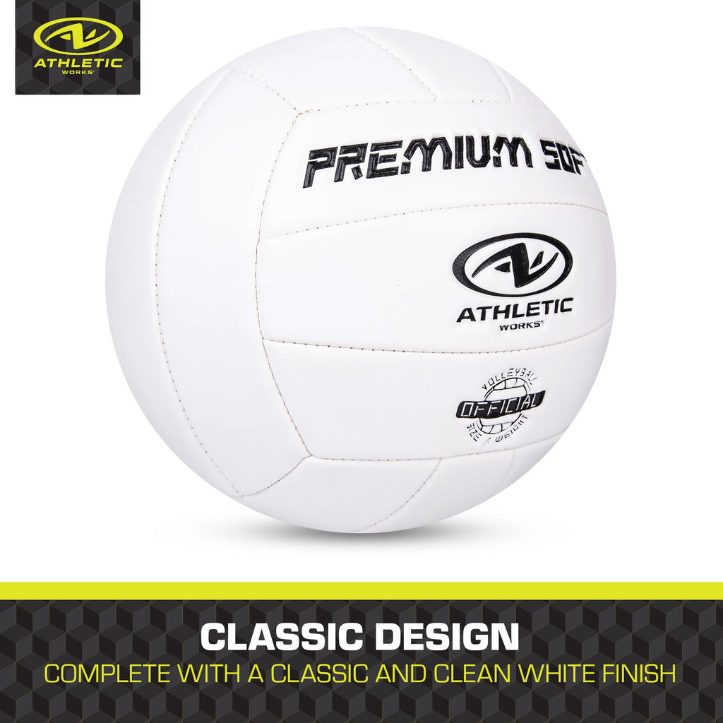 Size 5 Premium Soft Volleyball, White