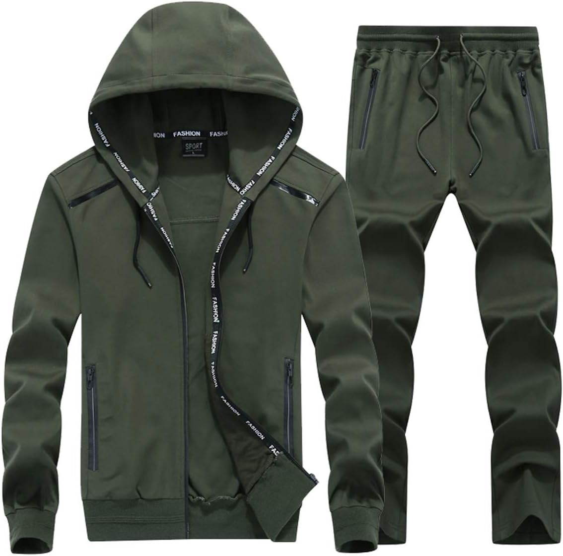 Men'S Tracksuit Hooded Fitness Sport Suits Gym Hoodie 2 Piece Hoodies Joggers Sweatpants Sets Gym Jogging Tracksuits