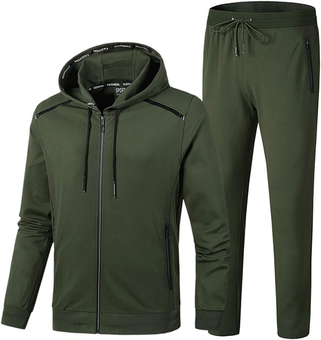 Men'S Tracksuit Hooded Fitness Sport Suits Gym Hoodie 2 Piece Hoodies Joggers Sweatpants Sets Gym Jogging Tracksuits