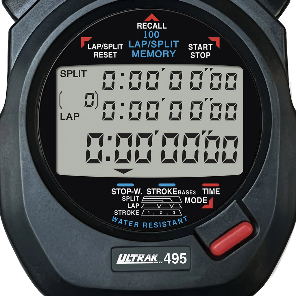 495 100 Memory Stopwatch, Black