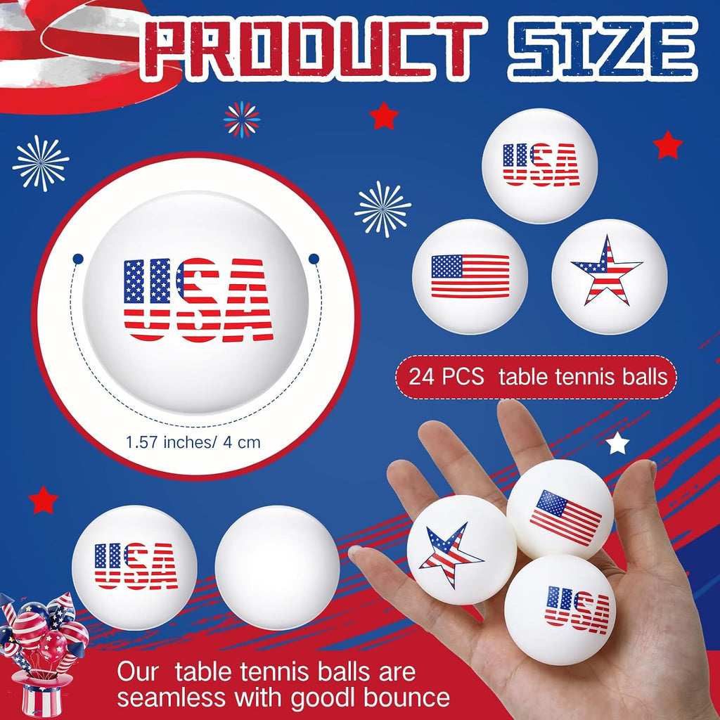 24 Pcs Table Tennis Balls Bulk 40Mm Novelty Fun Table Tennis Balls Accessories for Gift Party