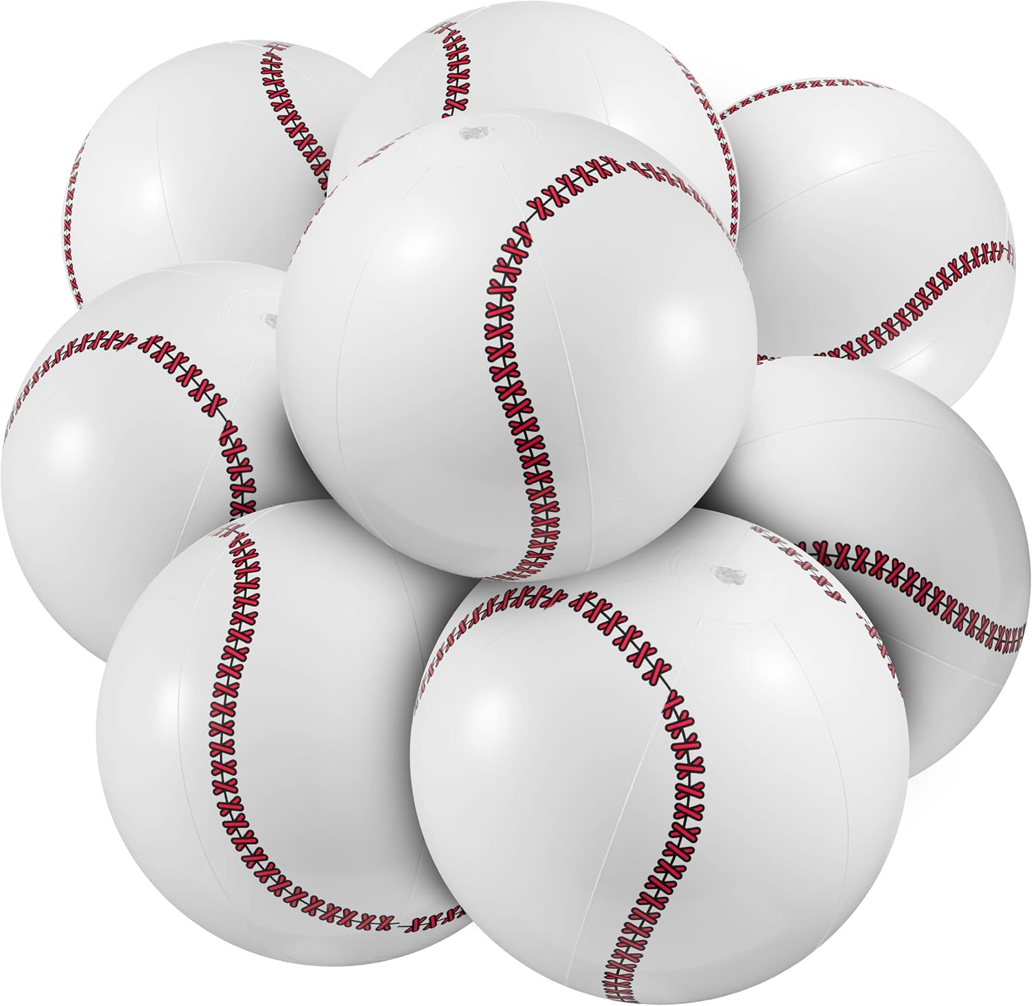 Inflatable Baseball (Pack of 12) 16-Inch, Baseball Beach Balls for Themed Party Decorations & Birthday Decor - Pool Ball Toys Party Favors & Goodie Bags Favors for Kids, Boys and Girls