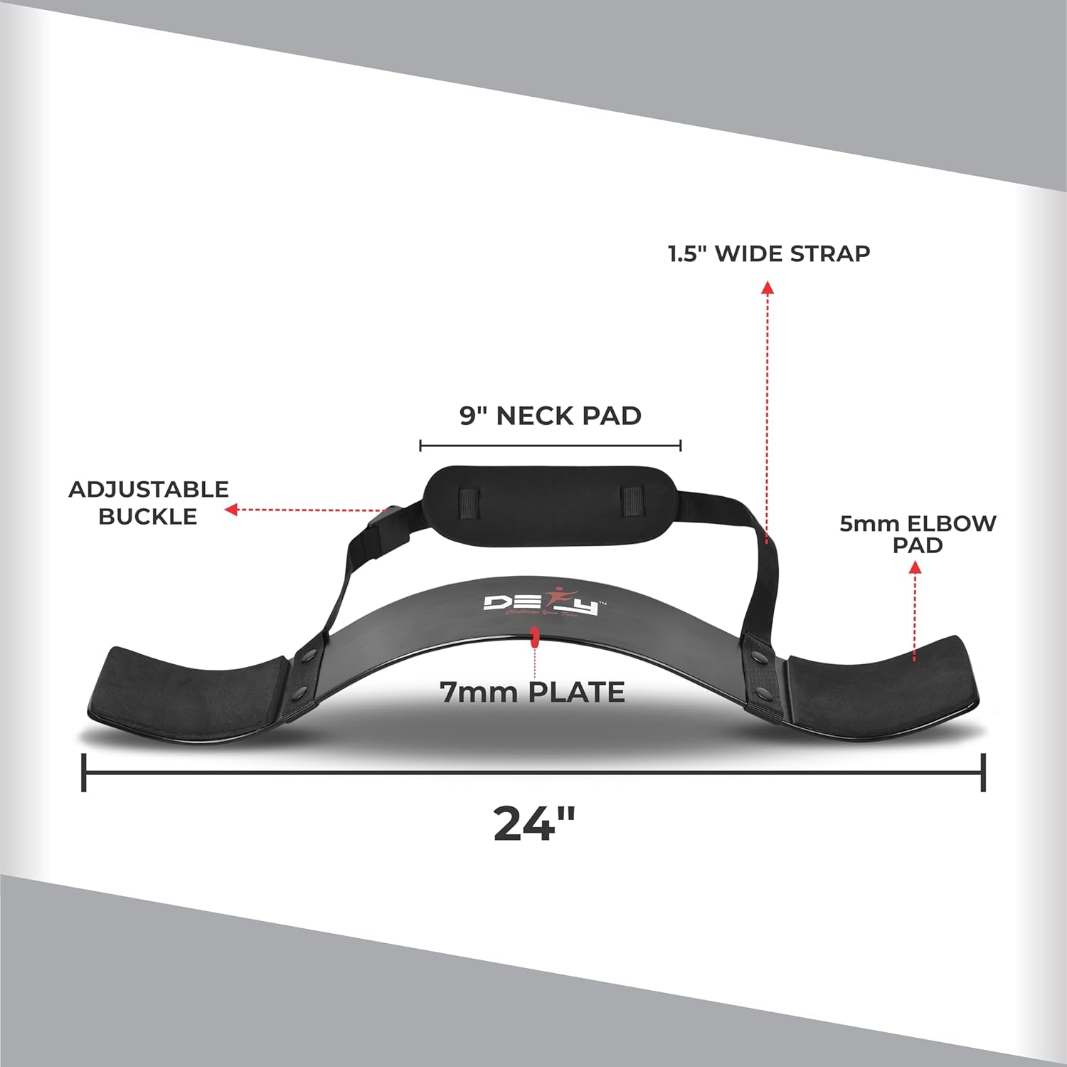 DEFY Arm Blaster for Biceps and Triceps Adjustable Curl Support with Durable 7Mm Aluminum Plate and Neck Pad for Strength Training Bodybuilding Isolator Curl Machine