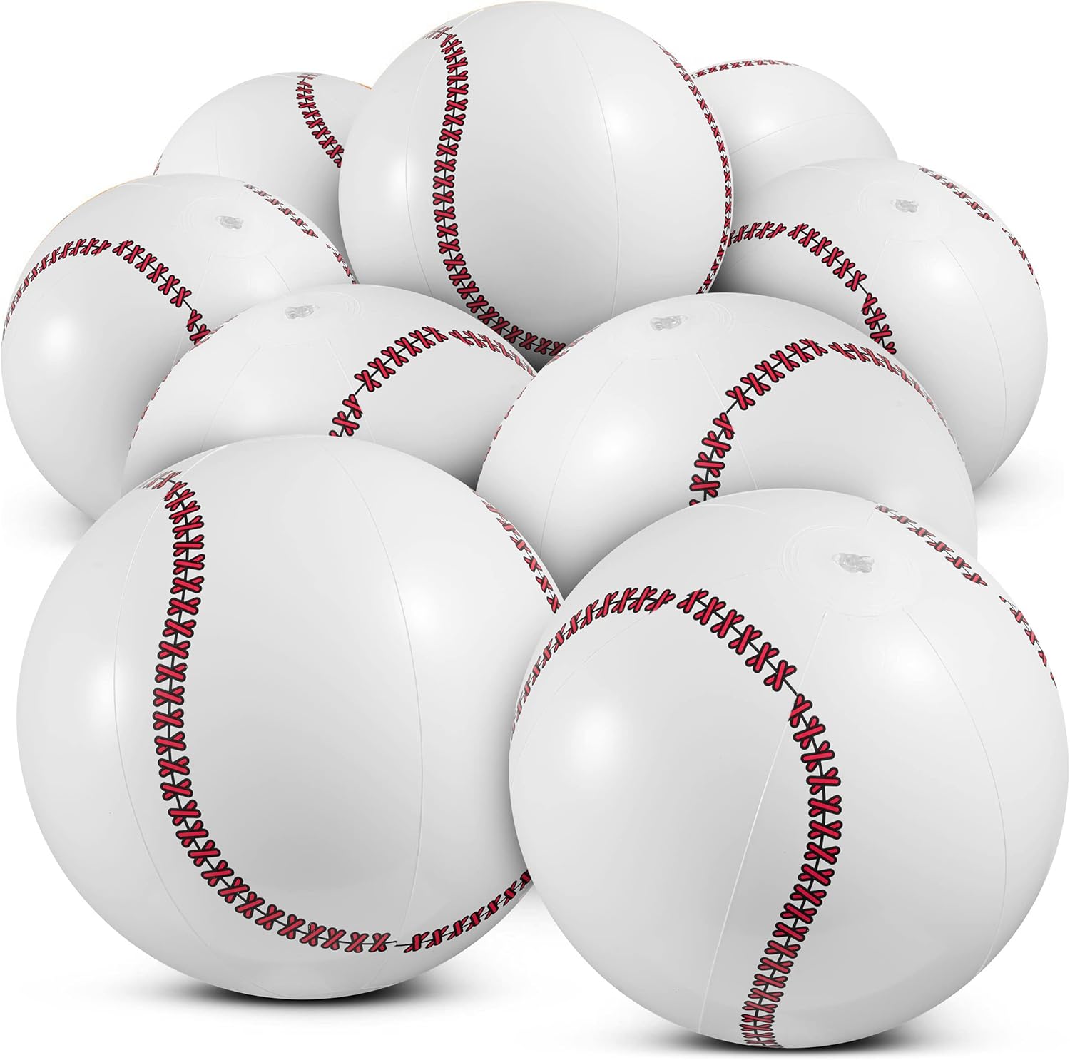 Inflatable Baseball (Pack of 12) 16-Inch, Baseball Beach Balls for Themed Party Decorations & Birthday Decor - Pool Ball Toys Party Favors & Goodie Bags Favors for Kids, Boys and Girls
