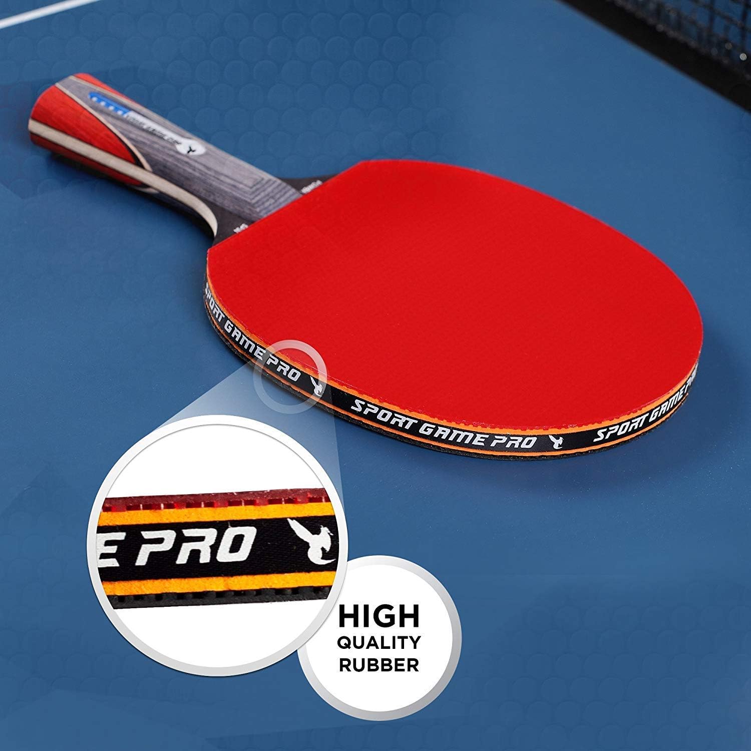 Ping Pong Paddle with Killer Spin + Case for Free - Professional Table Tennis Racket for Beginner and Advanced Players - Improve Your Ping Pong Skills with JT Ping Pong Paddle Set