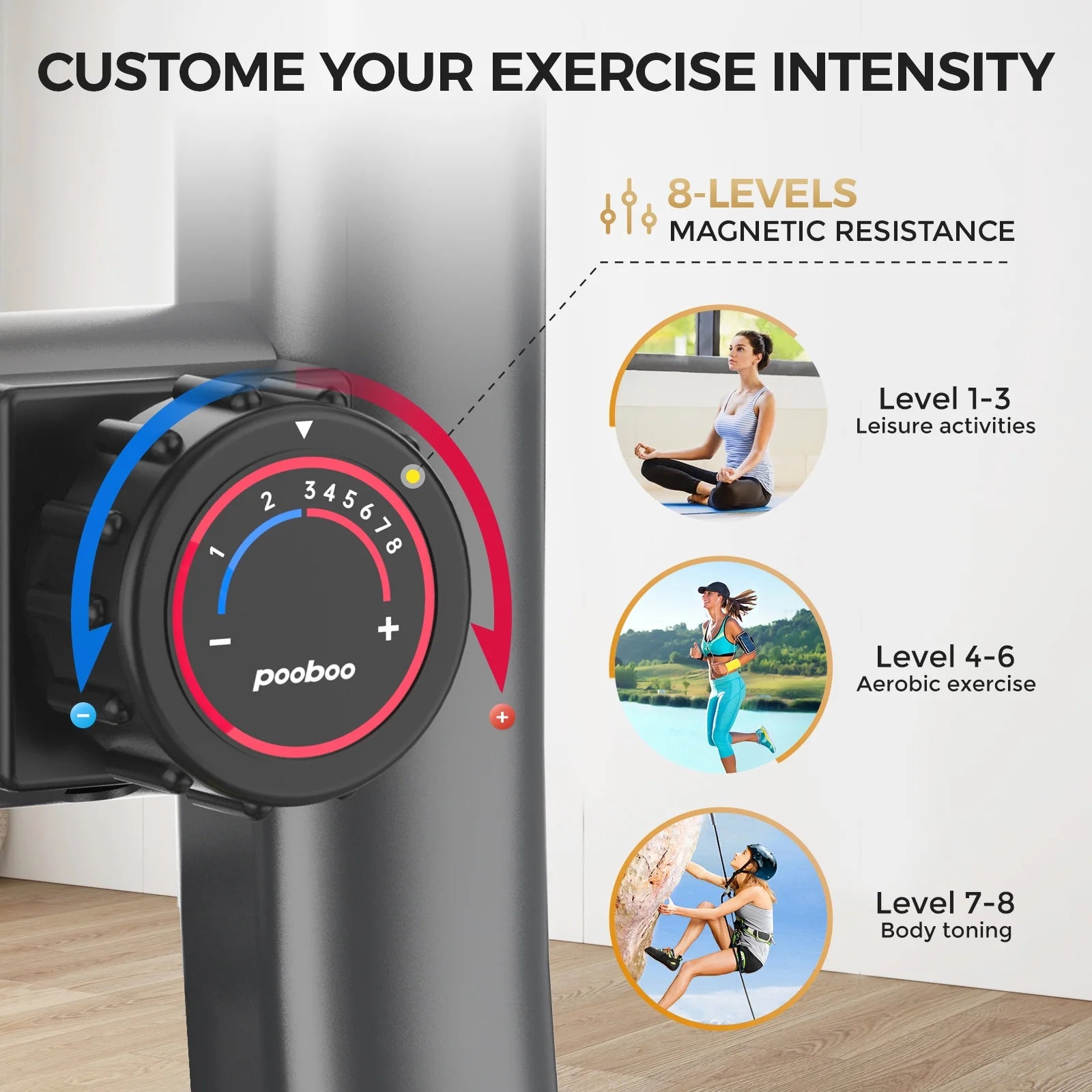 Folding Cycling Bicycle Magnetic Exercise Bike Fitness Indoor Upright Stationary Bike with Dumbbells and Resitance Bands for Home Cardio Workout Weight up to 300 LBS