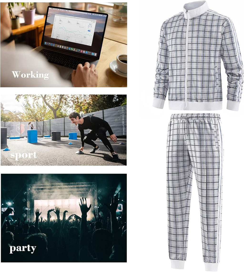Men'S Casual Tracksuits Long Sleeve Jogging Suits Sweatsuit Sets Track Jackets and Pants 2 Piece Outfit