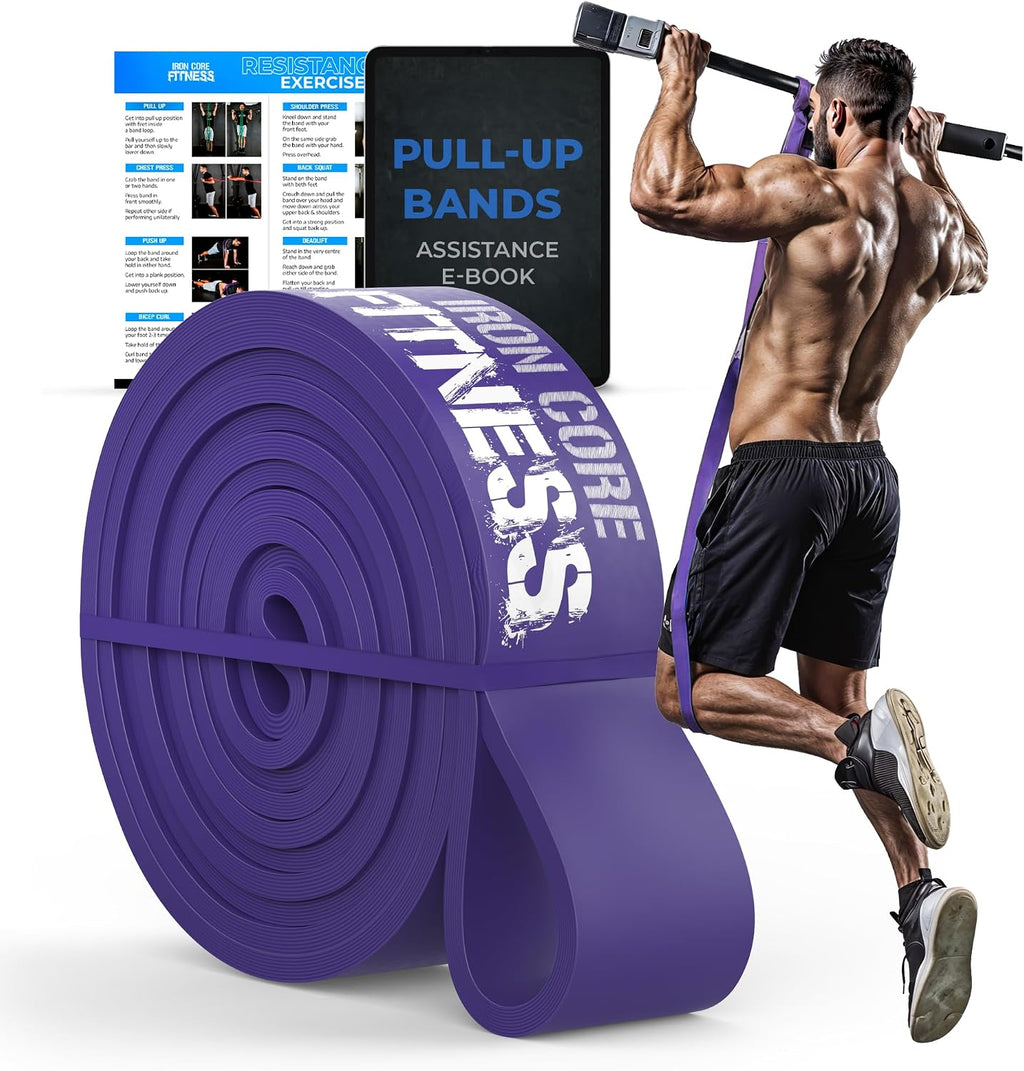 Pull up Assistance Resistance Bands - Long Loop Power Bands for Men and Women - Strength Power Flexibility Training at Home & Gym - Ebooks & Workout Chart Included by