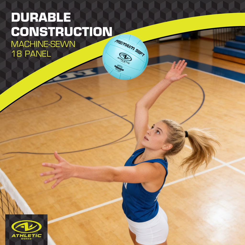 (6 Pack)  Size 5 Premium Soft Volleyball, Blue