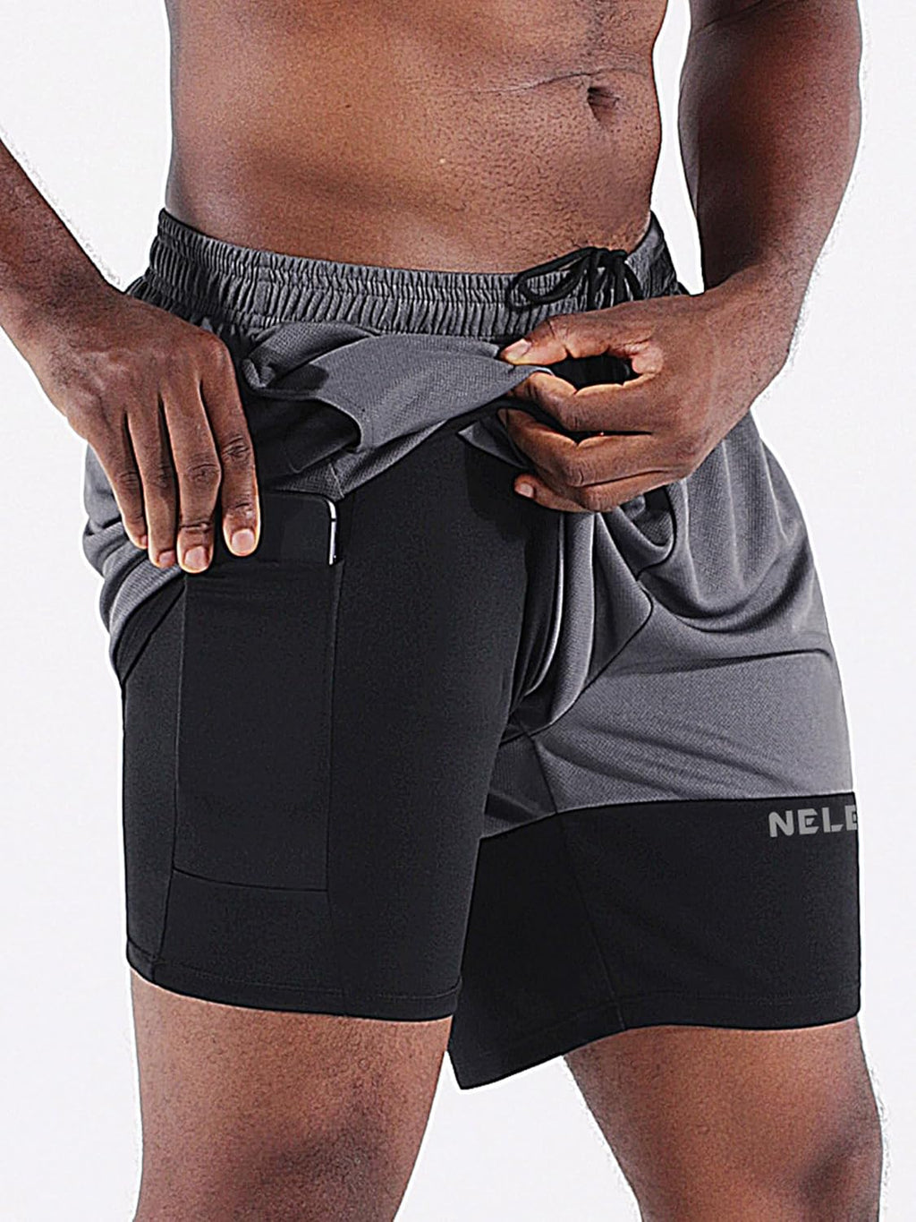 Men'S 2 in 1 Running Shorts with Liner,Dry Fit Workout Shorts with Pockets