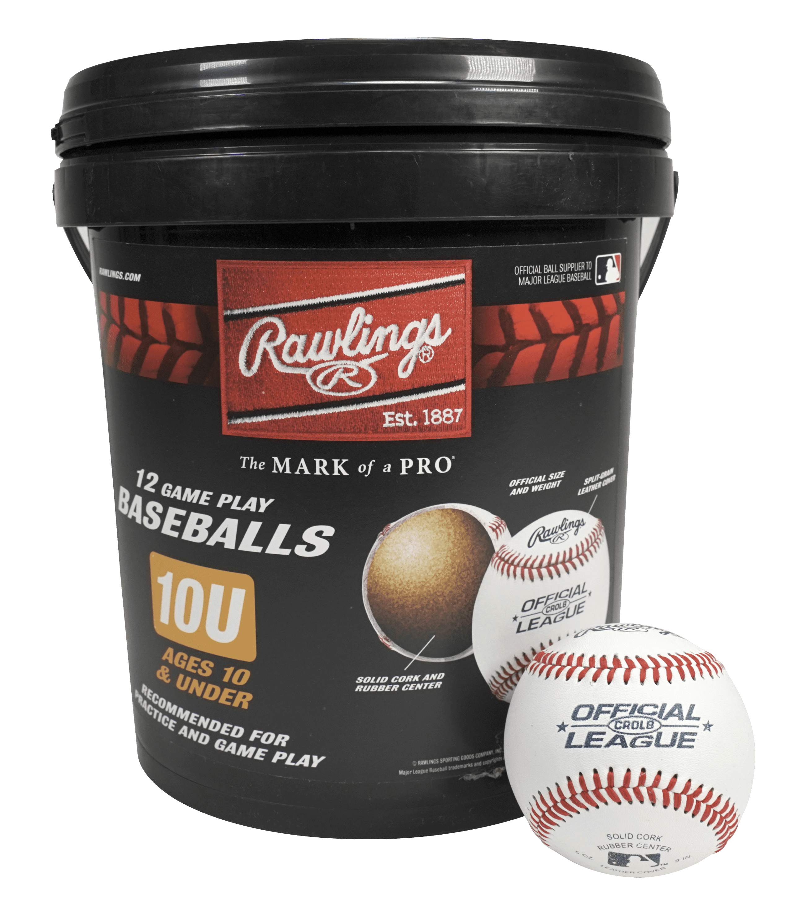 (24 Pack)  | Official League CROLB Practice Youth Baseballs | Youth/10U | Bucket | 12 Count
