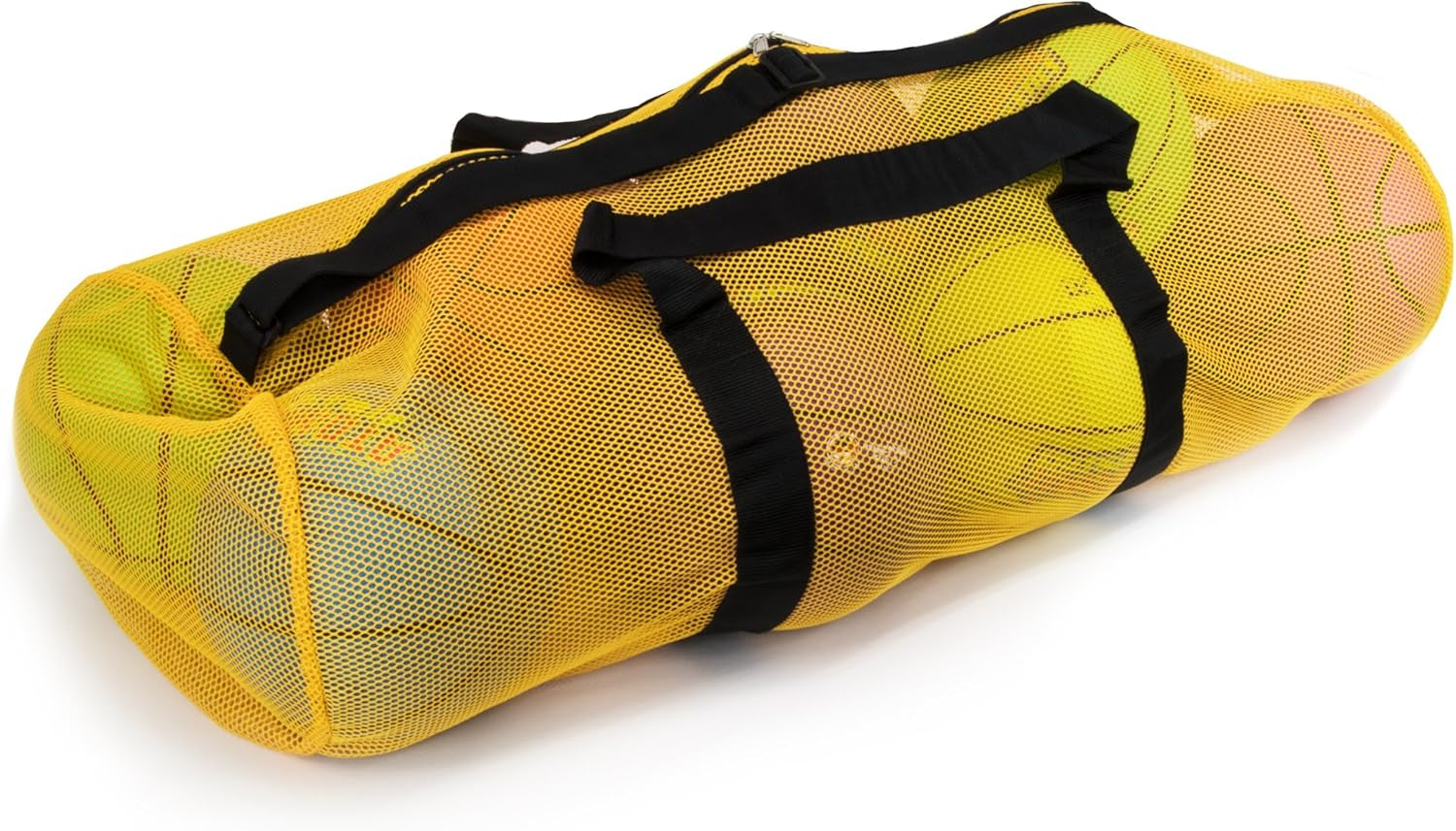 39" Mesh Sports Ball Bag with Adjustable Shoulder Strap, Oversize Duffle - Great for Carrying Gym Equipment, Jerseys, & Laundry