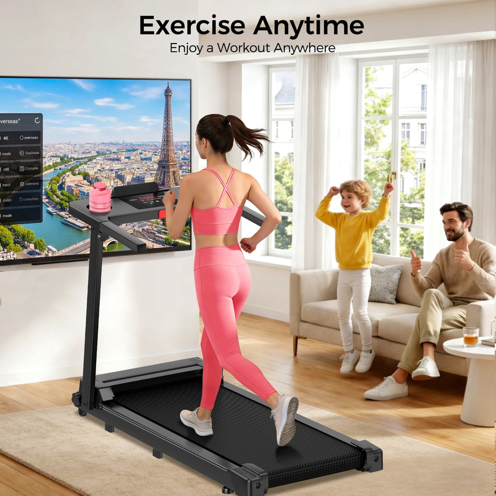 Treadmill, 3.0 HP Walking Pad Treadmill for Home, Folding Running Treadmill with 300 Lbs Capacity, LED Display