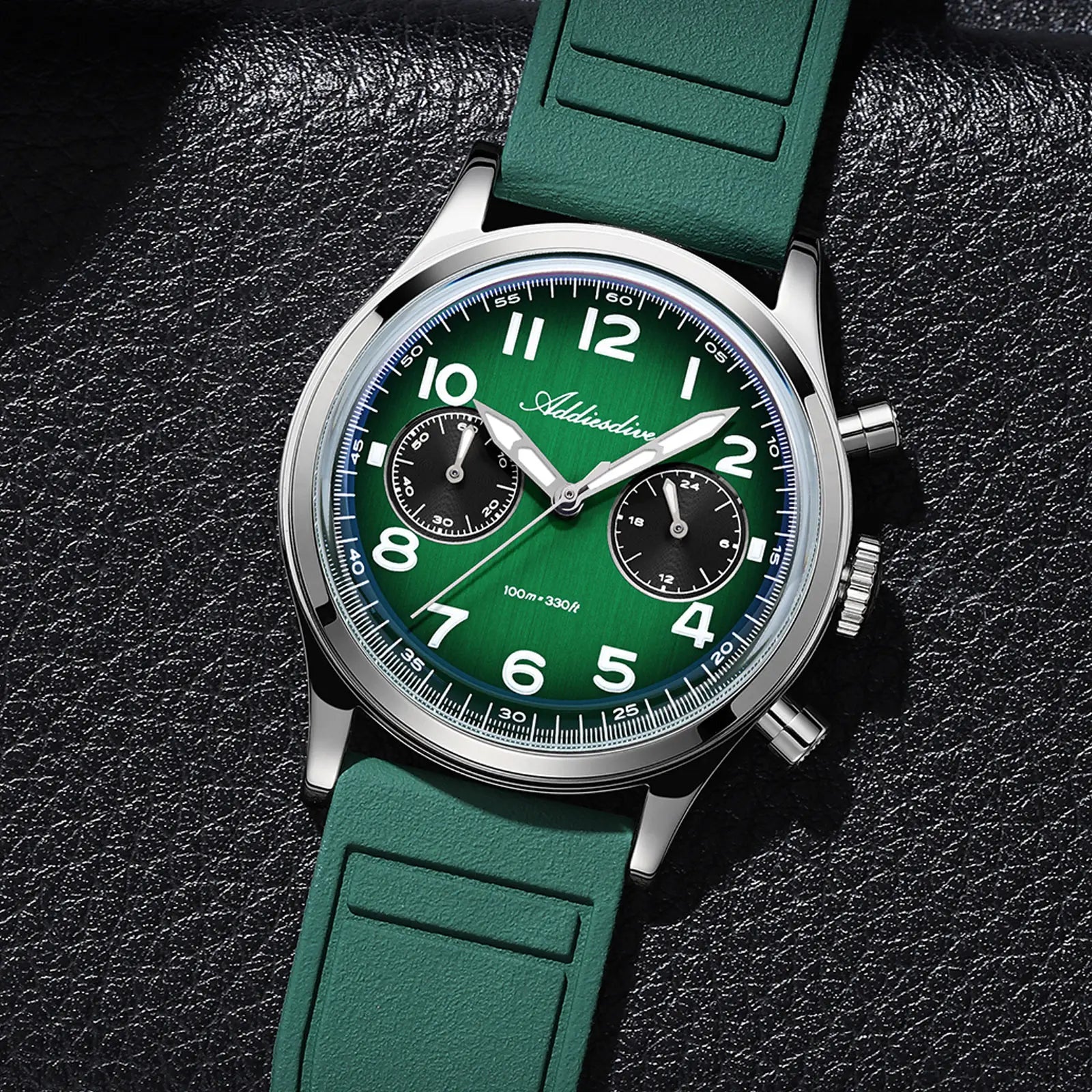 ADDIESDIVE Chronograph Watch Sport Watches for Men- Hybird Movement 38Mm Owl Dial 100M Waterproof Luminous Stop Watch Business Casual Watch Men'S Gift