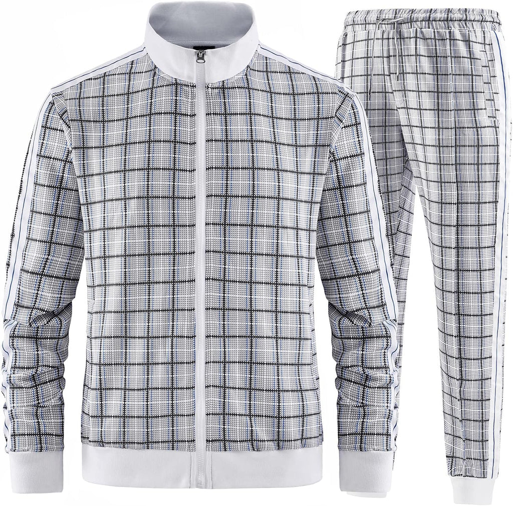Men'S Casual Tracksuits Long Sleeve Jogging Suits Sweatsuit Sets Track Jackets and Pants 2 Piece Outfit
