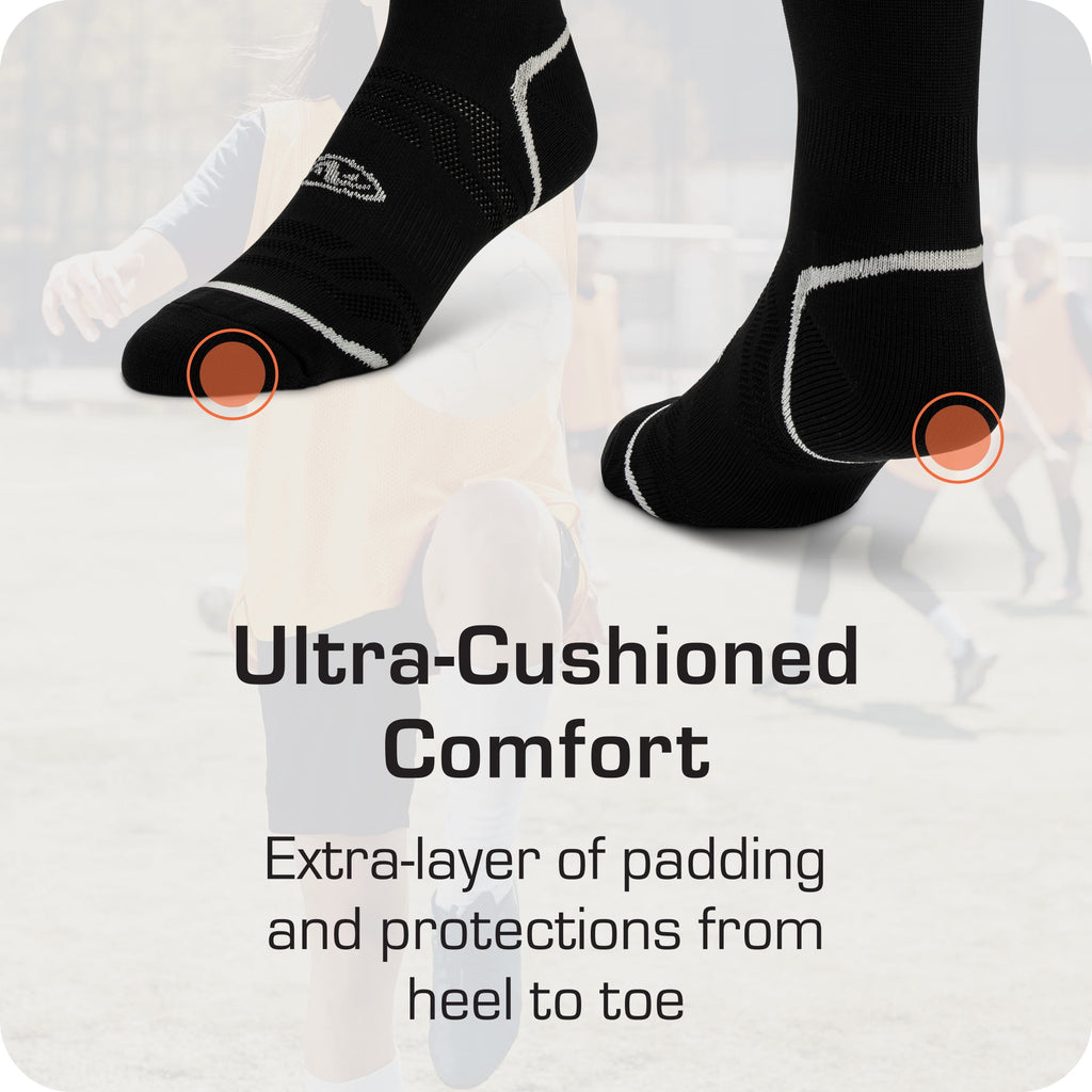 (2 Pack) Athletics Works Soccer Socks, Black Unisex Large, Men'S 8-12.5, 1 Pair