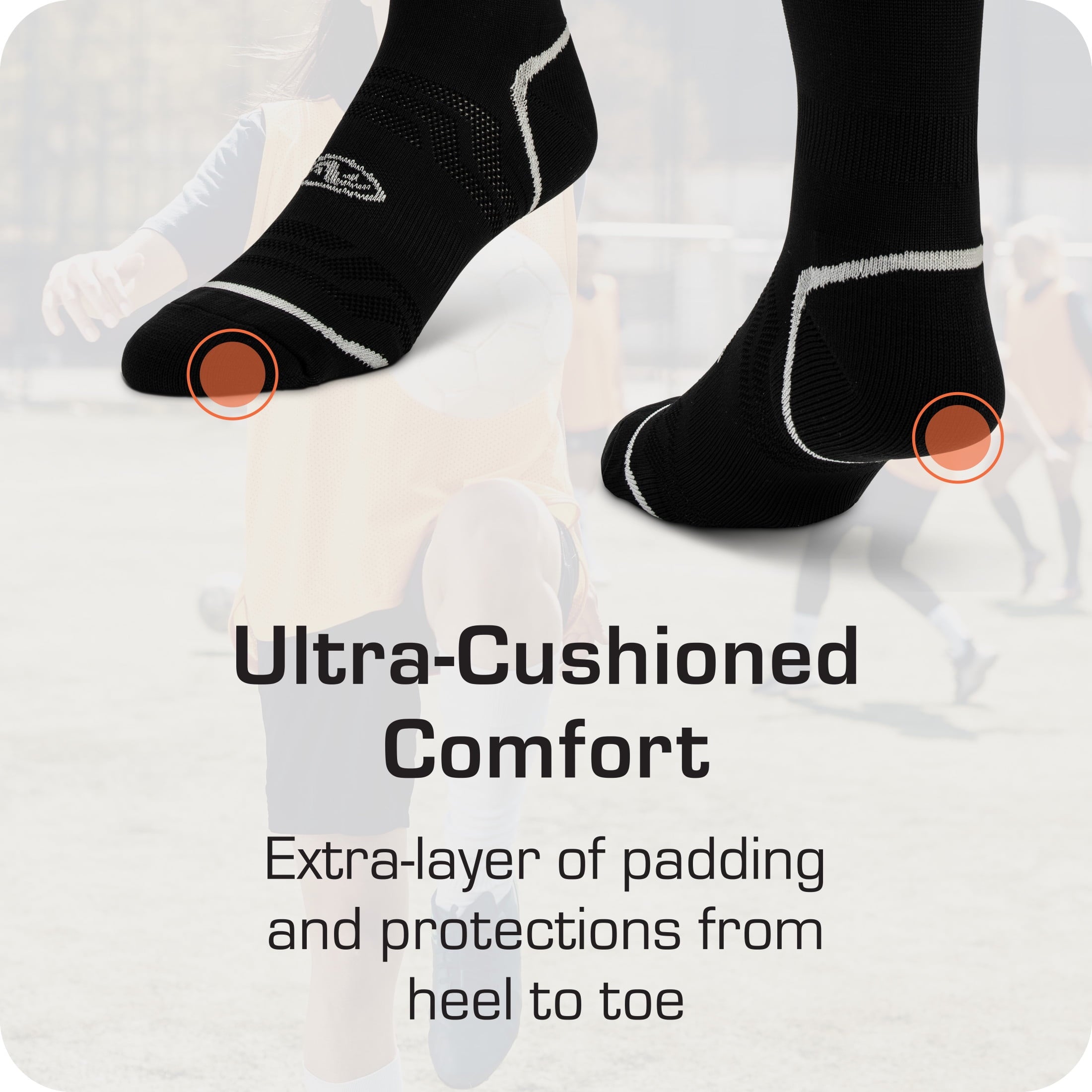 (2 Pack) Athletics Works Soccer Socks, Black Unisex Large, Men'S 8-12.5, 1 Pair