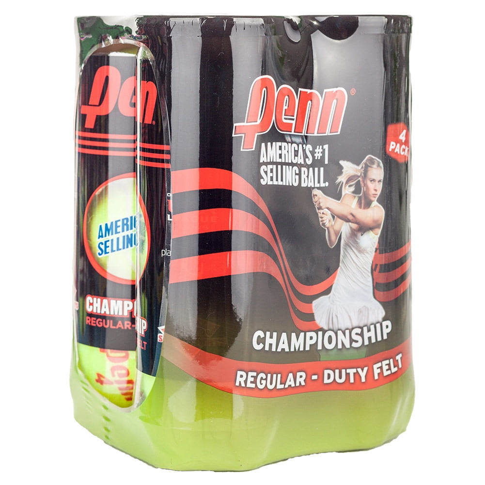 Championship Regular Duty Tennis Balls - 4 Pack (Shrink Wrapped)