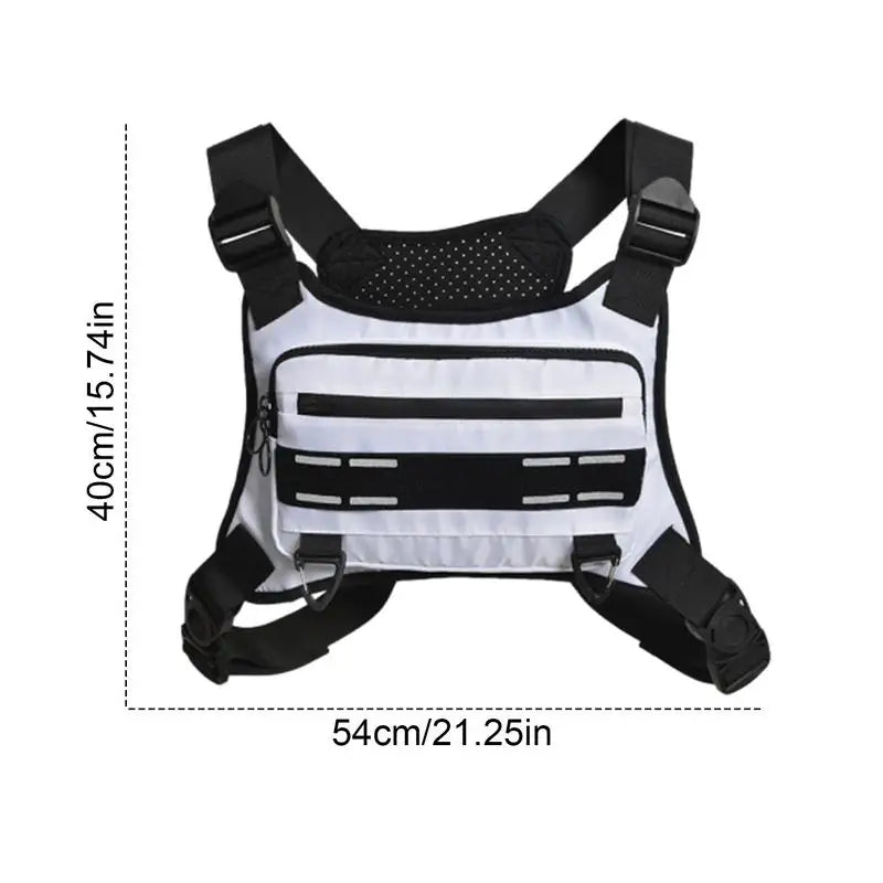 Elevate Your Night Runs with the Ultimate Adjustable Running Chest Bag - Reflective, Breathable, and Perfect for All Your Essentials!