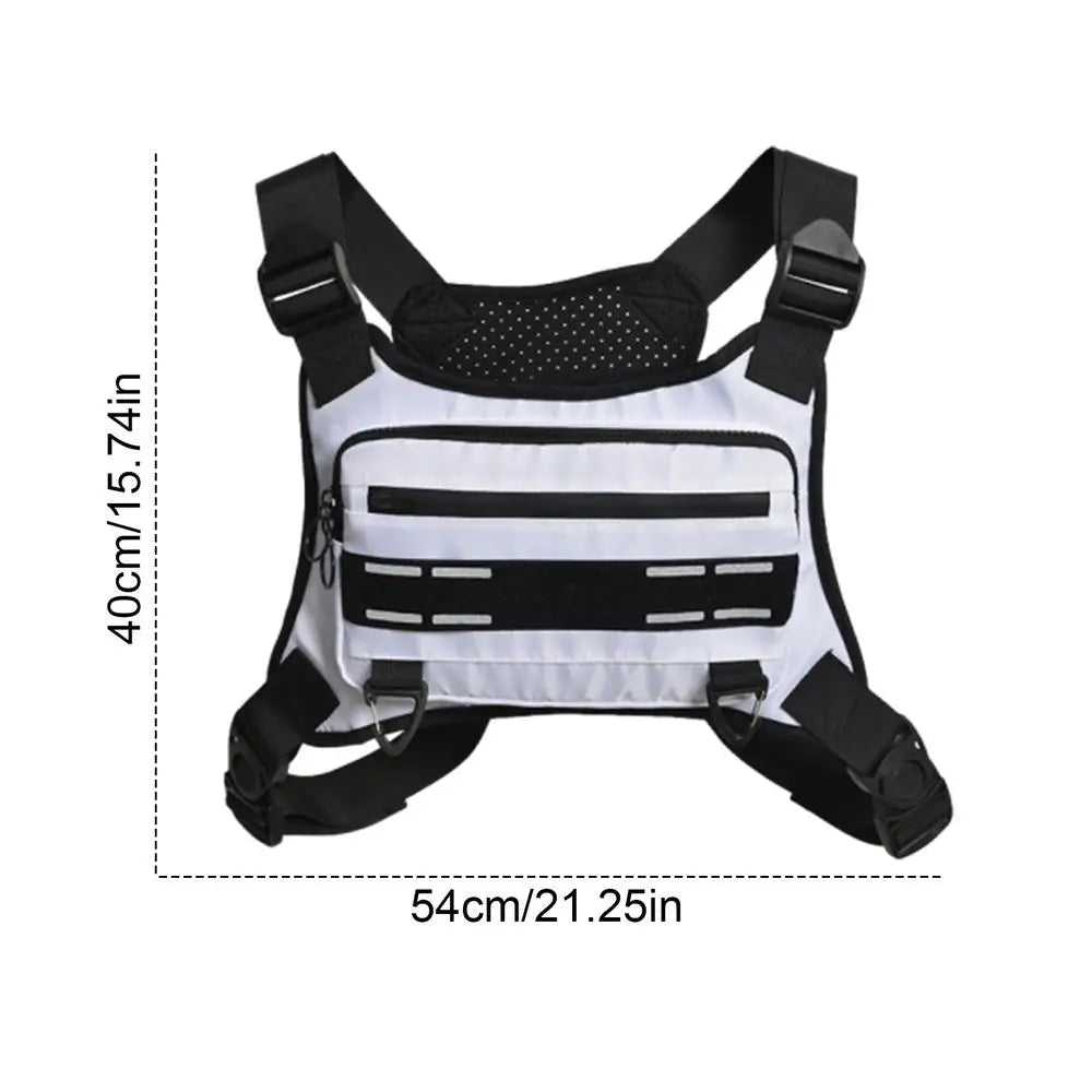 Elevate Your Night Runs with the Ultimate Adjustable Running Chest Bag - Reflective, Breathable, and Perfect for All Your Essentials!