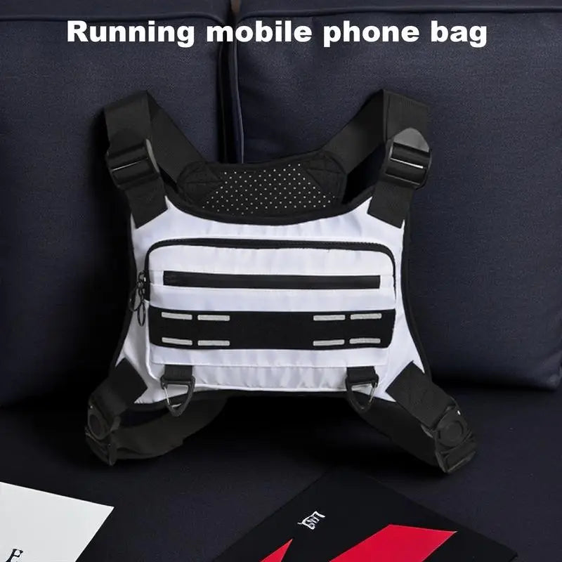 Elevate Your Night Runs with the Ultimate Adjustable Running Chest Bag - Reflective, Breathable, and Perfect for All Your Essentials!