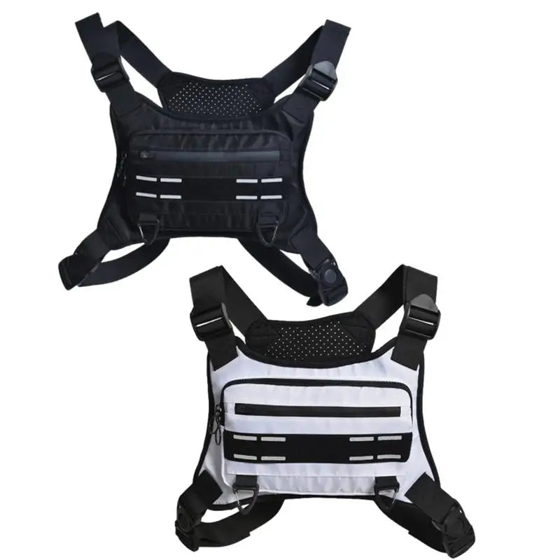 Elevate Your Night Runs with the Ultimate Adjustable Running Chest Bag - Reflective, Breathable, and Perfect for All Your Essentials!