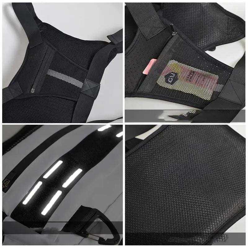 Elevate Your Night Runs with the Ultimate Adjustable Running Chest Bag - Reflective, Breathable, and Perfect for All Your Essentials!