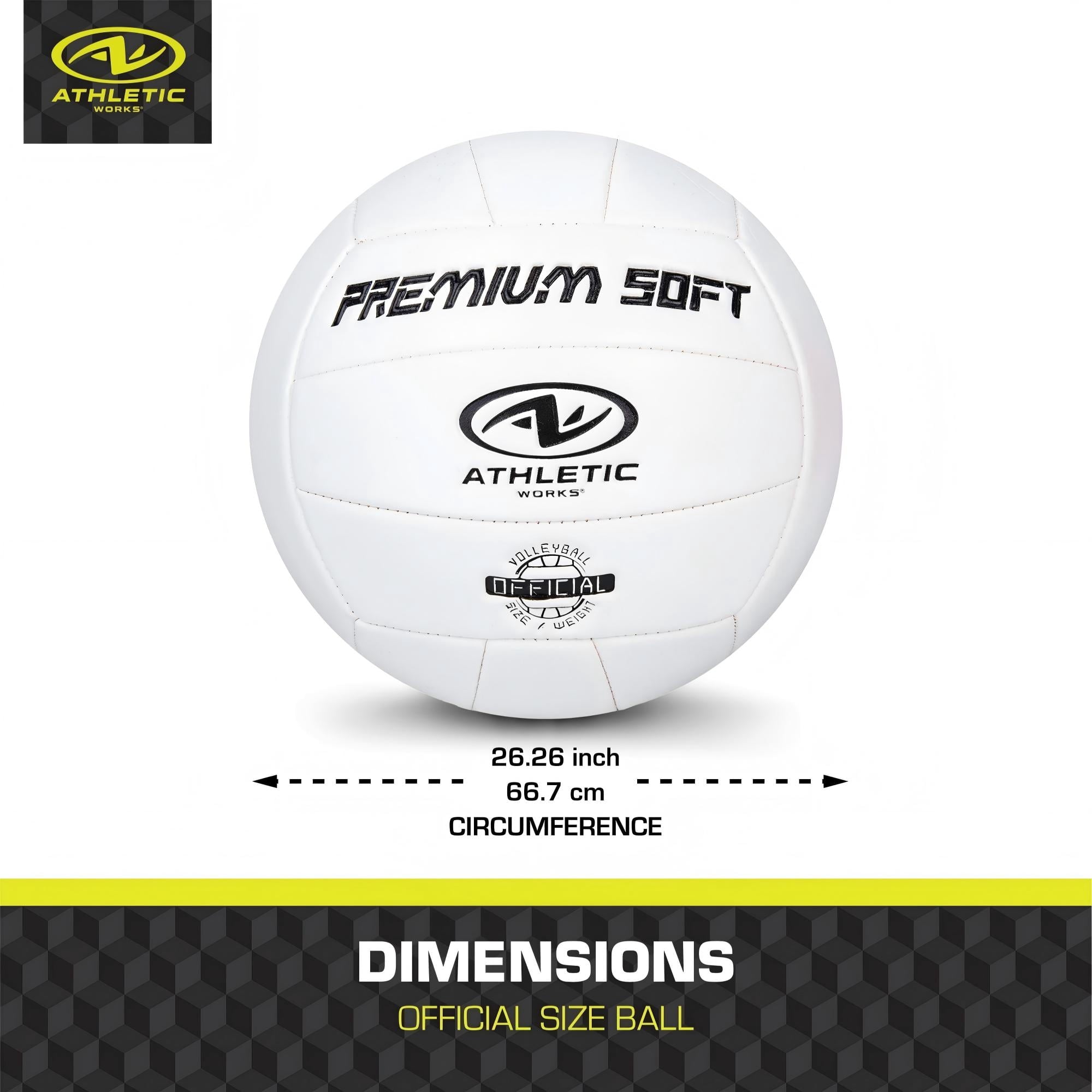 Size 5 Premium Soft Volleyball, White