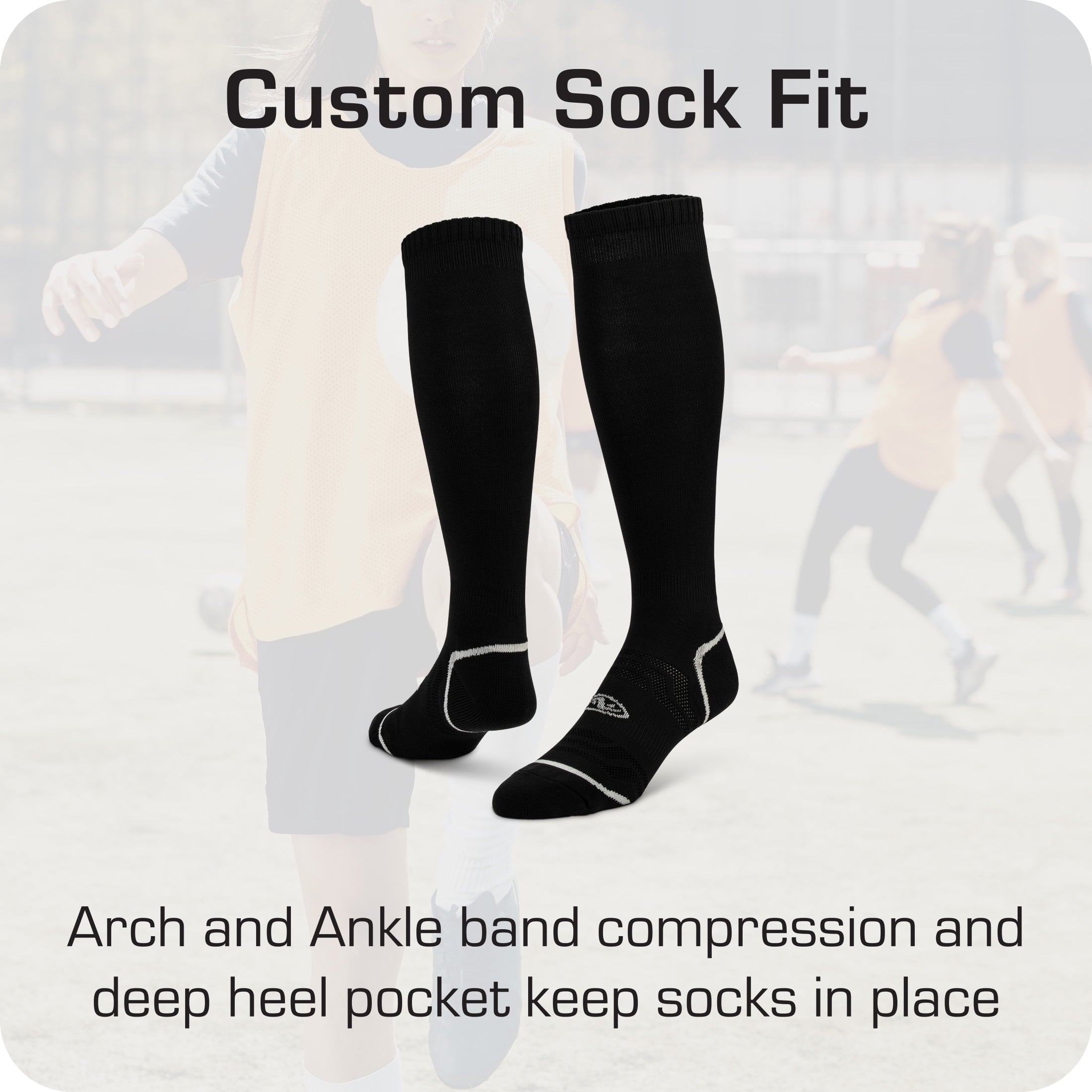 (2 Pack) Athletics Works Soccer Socks, Black Unisex Large, Men'S 8-12.5, 1 Pair