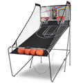 Dual LED Electronic Shot Basketball Arcade Game with 8 Game Modes 4 Balls Foldable Grey