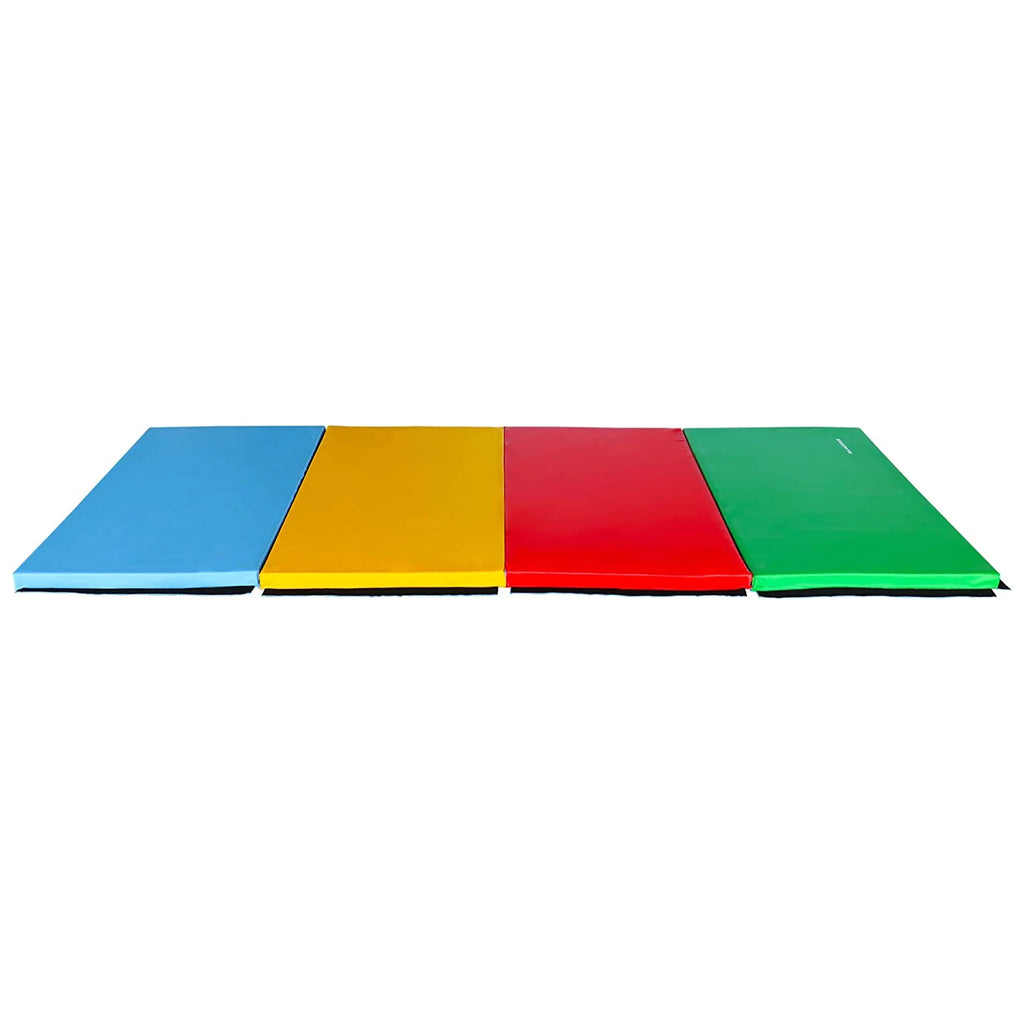 10Ft X 4Ft X 2In 4-Panel All-Purpose Folding Gymnastics Mat, Multicolored