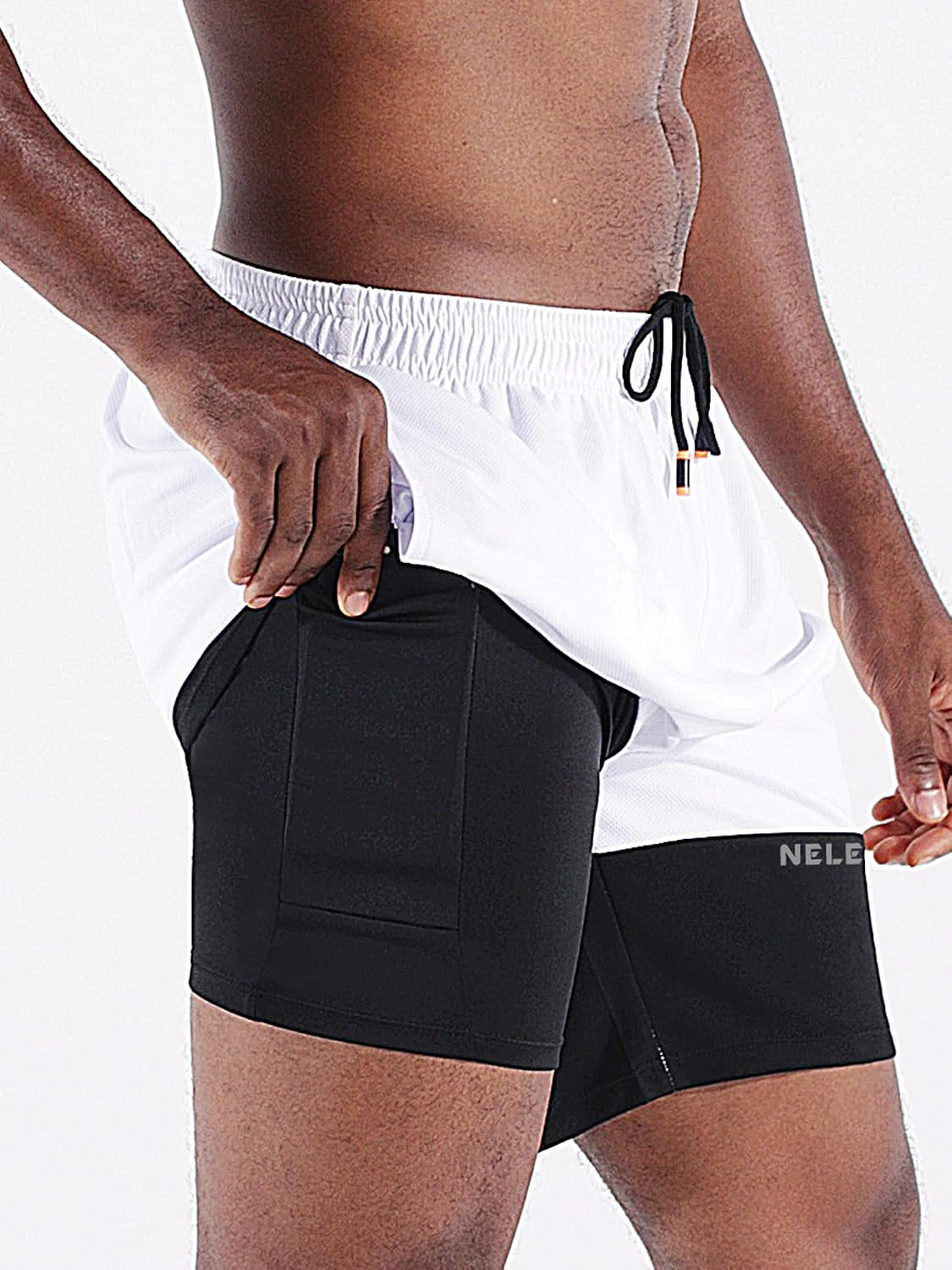 Men'S 2 in 1 Running Shorts with Liner,Dry Fit Workout Shorts with Pockets
