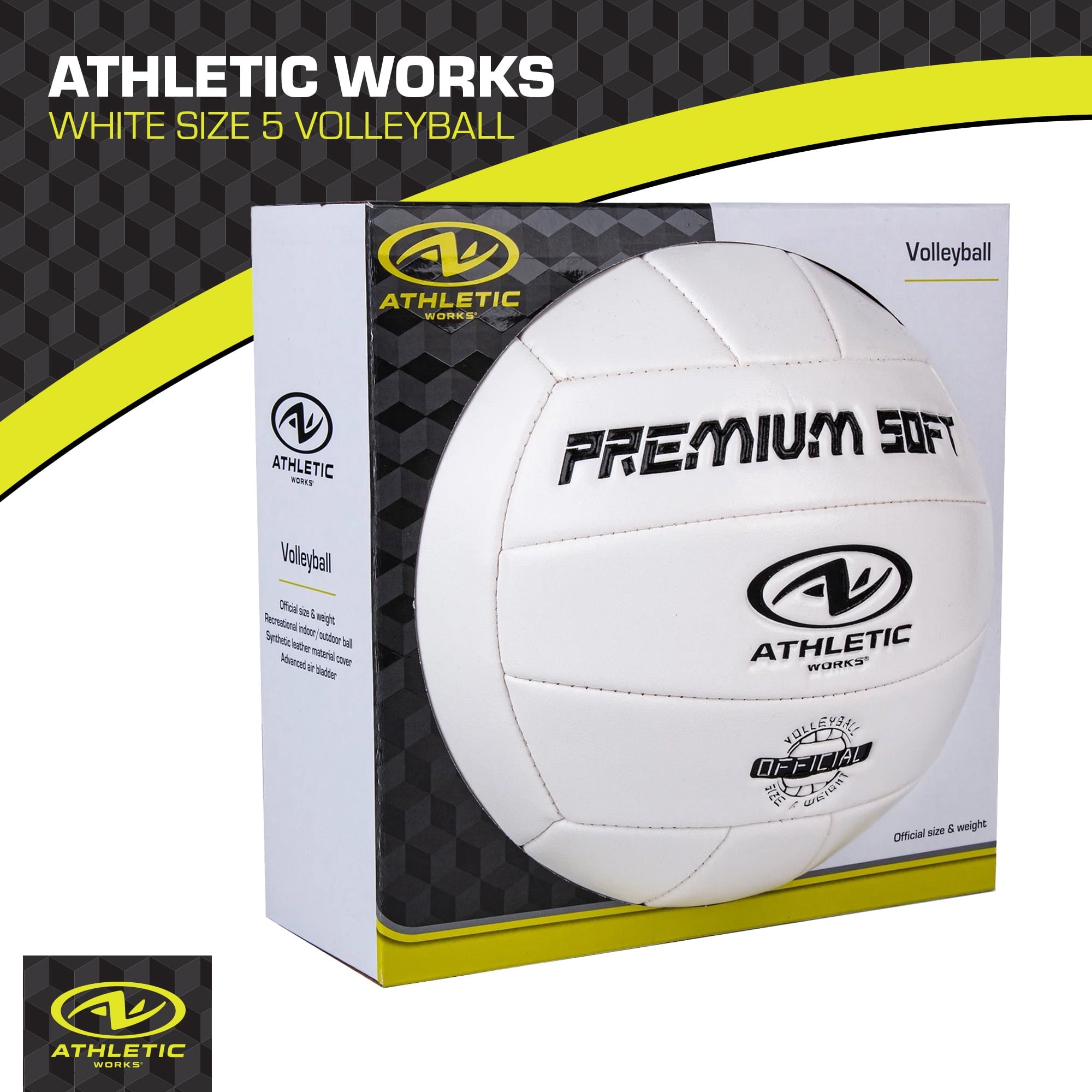 Size 5 Premium Soft Volleyball, White