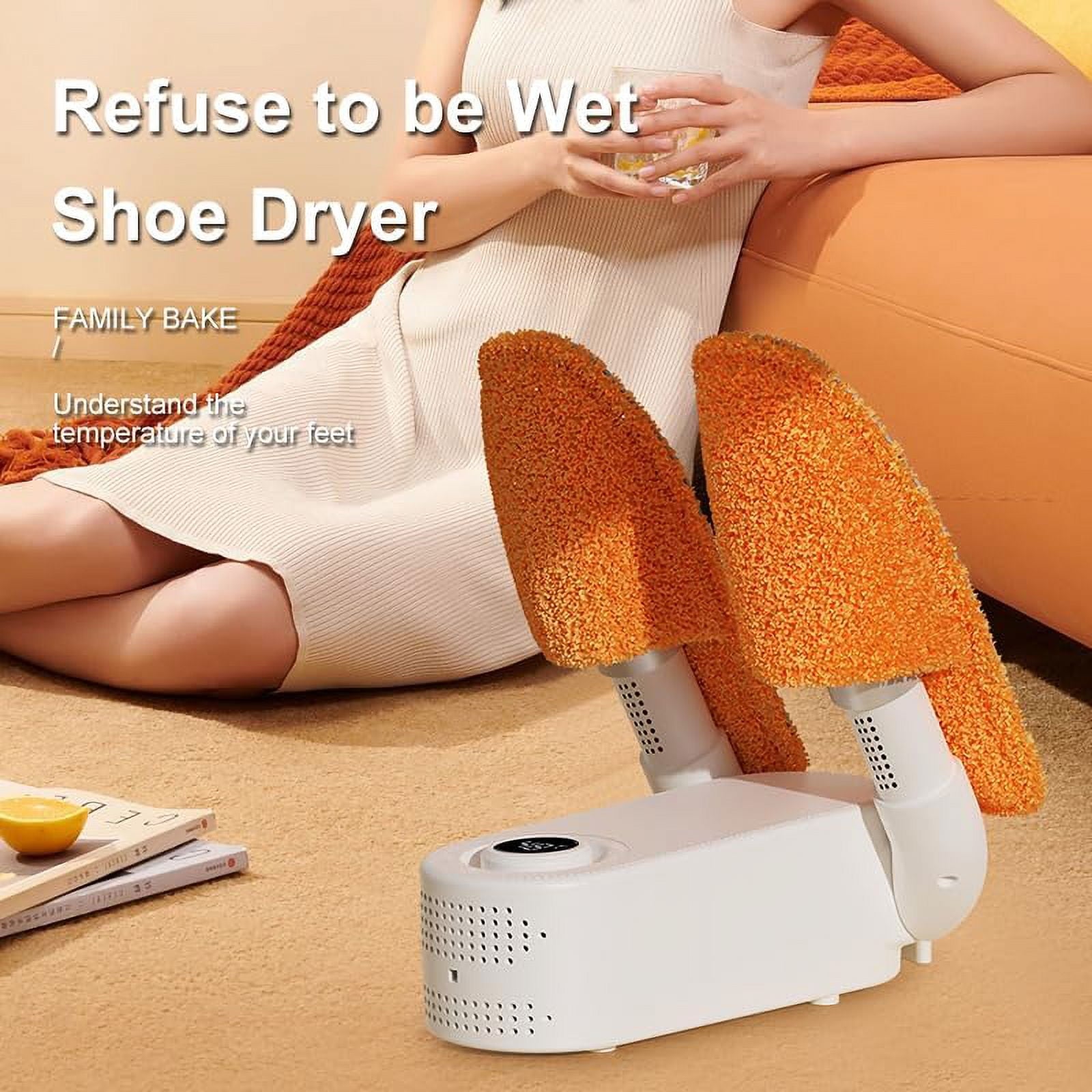 Portable Electric Shoes Boots Dryer Warmer Adjustable Foldable Rack, White