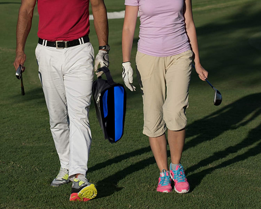 Outdoor Golf Shoes Bags Travel Shoes Bags Zippered Sport Shoes Bag (Blue)