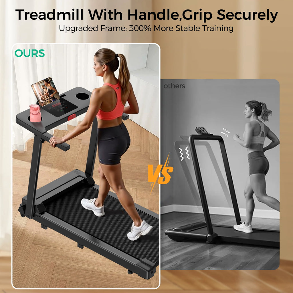 Treadmill, 3.0 HP Walking Pad Treadmill for Home, Folding Running Treadmill with 300 Lbs Capacity, LED Display