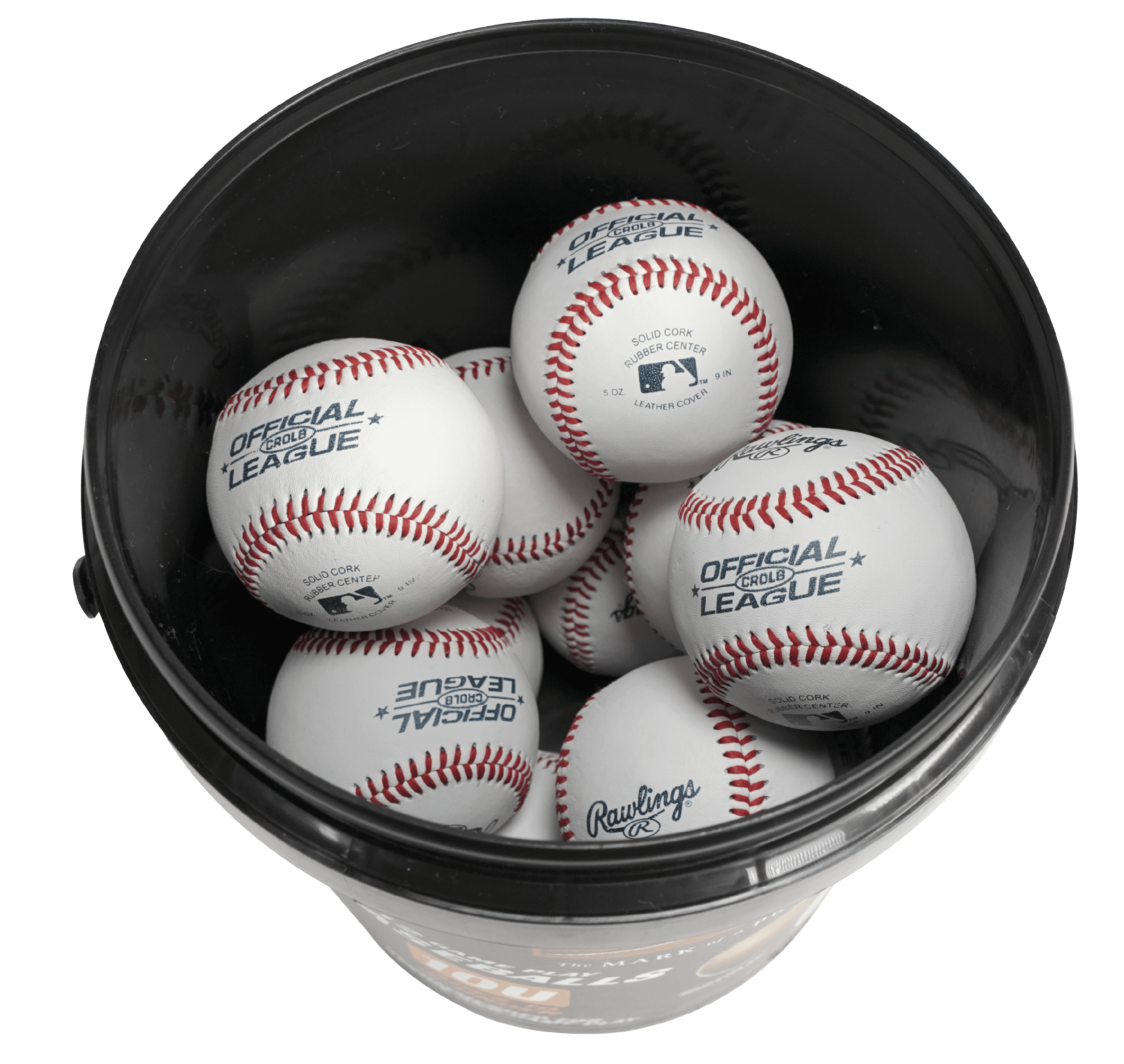 (24 Pack)  | Official League CROLB Practice Youth Baseballs | Youth/10U | Bucket | 12 Count