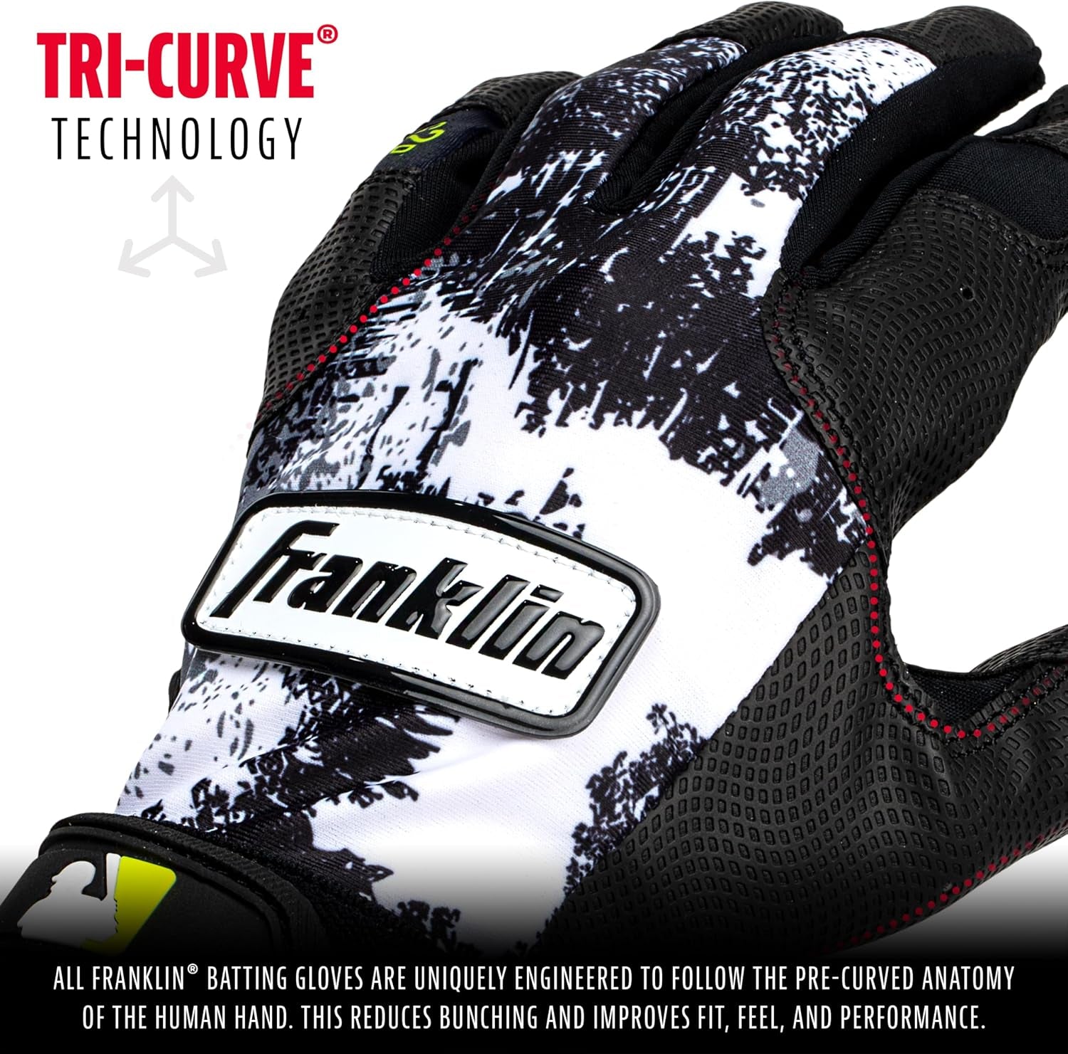 Franklin Sports MLB Youth Teeball Batting Gloves - Flexible Pro Kids Baseball + Softball Gloves for Boys + Girls